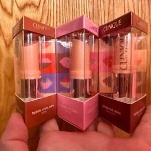 Clinique Moisture Surge Pop Triple Lip Balm set: Black Honey, Grapefruit, Lychee